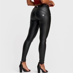 Freddy WR.UP Faux Leather Black Leggings